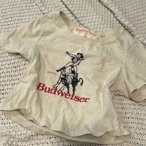 PacSun Cream Budweiser Graphic BabyTee